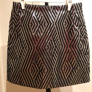 Joe fresh silver and black patterned skirt